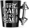 Eurowebbiz No Pain No Gain Dumbbell Mug Gym Fitness 350ml Ceramic Black, Silver Reusable Fitness Mug