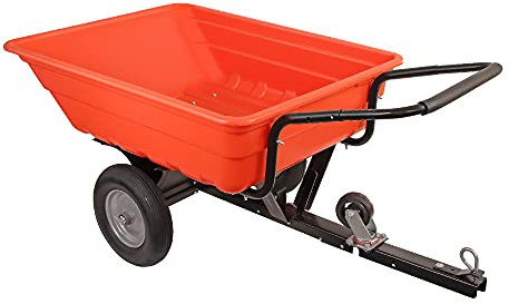 wuuhoo® remorque basculante jardín Kalle pour le tracteur de pelouse, remorque jusqu'à 300 KG, remorque pour tondeuse à gazon, remorque basculante pour jardin orange
