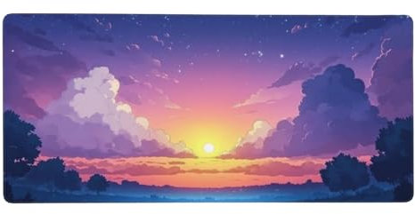 Tappetino Mouse Viola, Tappetino Mouse Gaming XXL 1500 x 800 x 3mm Grande Mousepad Paesaggio Tappetino Scrivania, Mouse Pad con base in Gomma Antiscivolo, Accessori Gaming per Computer Portatile -16