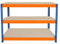 Banco da Lavoro Garage 120x60x90cm - 3 Ripiani, Acciaio Rinforzato, 300kg/Ripiano, Montaggio Senza Bulloni, Layout Regolabile, Piedini in Gomma, Barra di Supporto