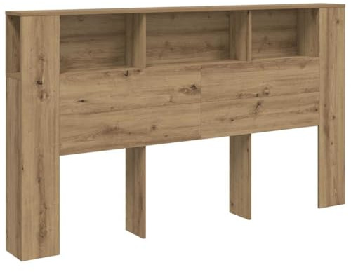 vidaXL Testiera Contenitore Rovere 180x18,5x102,5 cm Legno Multistrato