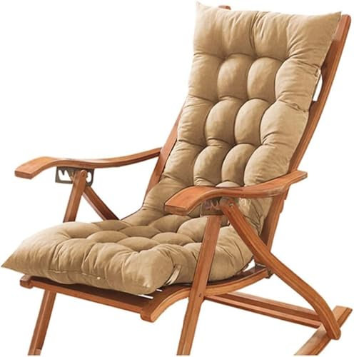 Cojín Reclinable para Tumbona, 120x48/150x48cm Cojines para Silla Mecedora, Exterior Reclinable Colchoneta Tumbona ,Cómodo Cojín de Sofá para Jardín, Piscina, Playa, Terraza y Balcón(A,160x55x8cm)