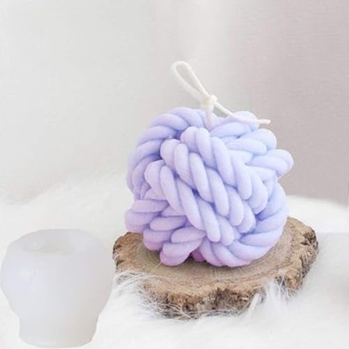 Kerzengießform Silikon, 3D Wollball Kerzen Silikonform Kerzen Gießform Silikon Kerzenform Kerzengiessform Seife Form für Handwerk Ornamente Fondant Duftkerze