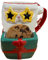 eBoutik - Tasse de Noël fantaisie festive avec support à biscuits – Cadeau de Noël – Tasse à chocolat chaud pour enfants et adultes – (lunettes d'étoiles de Père Noël)