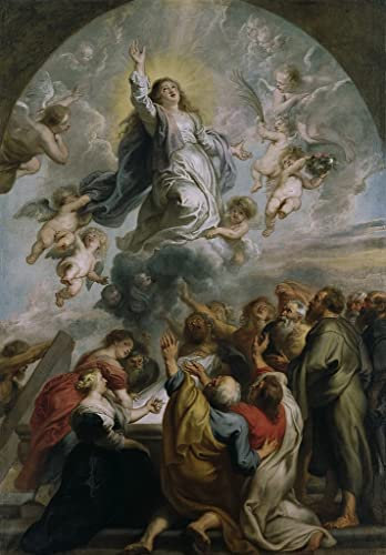 ZHAOSHAN Berühmte Gemälde Leinwand drucken Ölgemälde Wandbilder Mariä Himmelfahrt von peter paul rubens Abstraktes Foto Bild für Wanddekoration 60x90cm