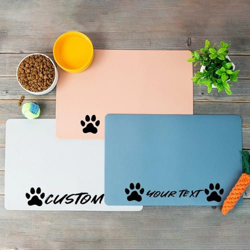 Set de table personnalisé pour animal domestique, tapis de nourriture pour animaux de compagnie, tapis imperméable pour le nettoyage et l'alimentation, plusieurs couleurs