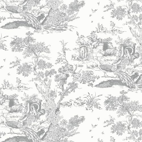 Yomshi Self Adhesive Wallpaper Vintage 44×300cm Peel and Stick Wallpaper Textured Removable Waterproof Vinyl Film Grey for Bedroom Living Room Kitchen