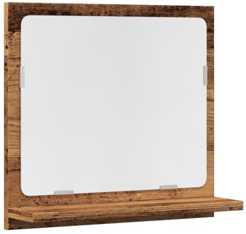 vidaXL Espejo Mueble de baño Madera ingeniería Envejecida 40x11x37 cm, Armario con Espejo, Espejo con Armario, Armario con Espejo de tocador