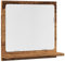 vidaXL Badspiegel, Wandspiegel mit Ablage, Spiegel Wandmontage für Badezimmer, Hängespiegel Badezimmerspiegel, Altholz-Optik Holzwerkstoff