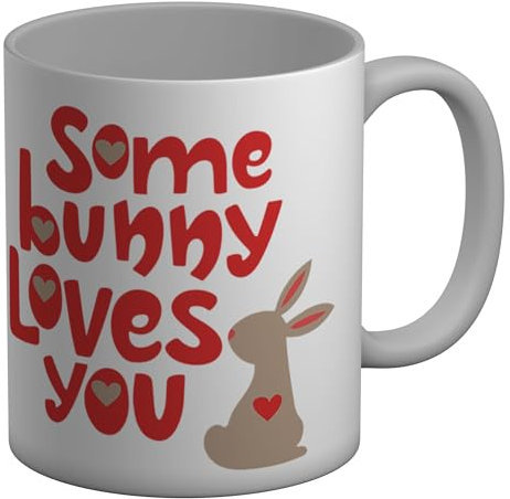Shopagift Valentines Day Some Bunny Loves You Funny Joke Mug White 11oz Large Ceramic Cup