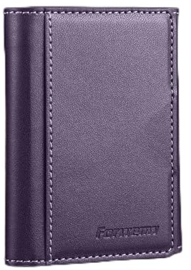 Gendeda Portafoglio magnetico in vera pelle, rimovibile, con blocco RFID, scomparti per carte, sottile, con finestra per documenti, compatibile con iPhone 16/15/14/13/12, non per Mini, viola.