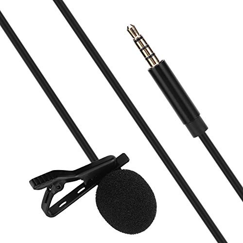 CHICIRIS 1,5 M Tragbares Lavalier -Interview -Mikrofon für Telefon Live professionelle Aufnahmen, Kompaktkragen Clamp/Holder Mikrofon, Einfach zu Bedienen, Ideal für Interviews Kunststoff, Wie