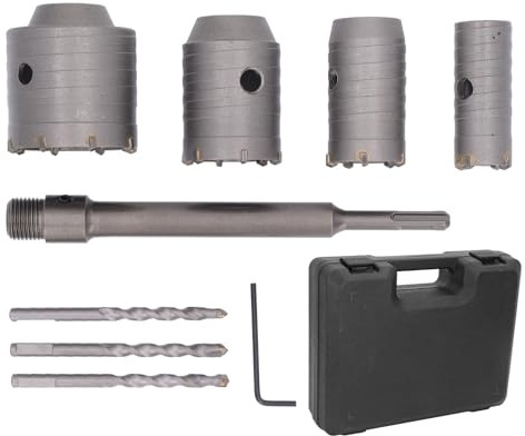 Adfaga Kit a tazza professionale in carburo 30mm 40mm 50mm 65mm con carotatrici Fresa a tazza per carichi pesanti per perforazione di muri di mattoni in calcestruzzo Gambo SDS Plu