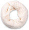 styleBREAKER Unisex Strick Loop Schal mit Mustermix, Uni Feinstrick Schlauchschal, Winter Strickschal 01018153, Farbe:Creme-Weiß