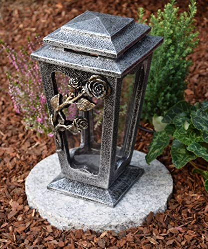 Garten Paradies Handmade Grabkerze Grablampe Grableuchte Grabdekoration Grablicht + Kerze Gratis