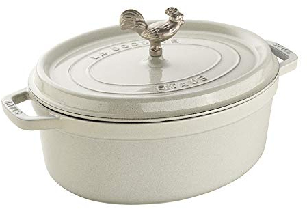 Staub Cast Iron 5.75-qt Coq au Vin Cocotte - White Truffle
