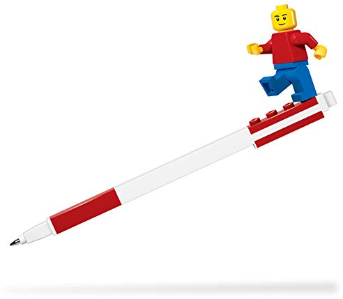 LEGO Penna Gel Ufficiale con Minifigure - Penna Divertente per Scuola, Bambini e Collezionisti, Idea Regalo, Rossa