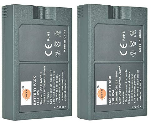 DSTE 2pcs RV4 Rechange Batterie + Micro 5P Charge Câble pour Ring Video Doorbell/Doorbell 2/Doorbell Pro/Doorbell Elite,Ring Peephole Cam/Stick Up Cam/Spotlight Cam