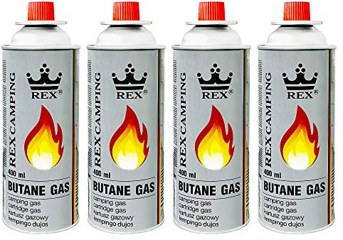 Mianova Gaskartuschen 227g Butan Gas | Bunsenbrenner Campingkocher Kocher Gaskocher Camping Gasheizung Grill Gasbrenner Lötlampe Set 4 Gasflaschen