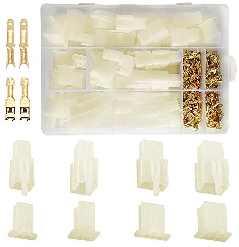 YIXISI 380pcs 2.8mm Pitch (2/3/4/6 Pin) Draht Stecker Gehäuse Terminal, Flachstecker Kit, Männlich & Weiblich Stecker Gehäuse, für Motorrad, Fahrrad, Auto, Boote (Anschlussmaterial: ABS)