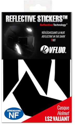 VFLUO - Streifen Reflektierende Aufkleber für LS2 Valiant Motorradhelm – Zugelassen für FR-Maße - Hohe Qualität und Sichtbarkeit - 3M™ Technology – Diskret und Design – Maximaler Halt