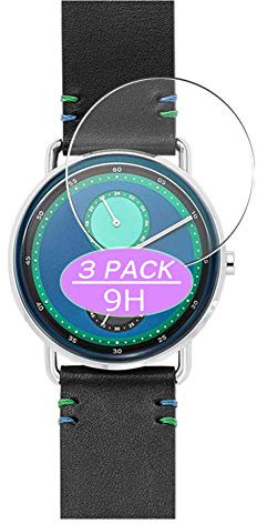 Vaxson Lot de 3 films protecteurs d'écran en verre trempé compatibles avec les boîtiers de montre Skagen Horizont - 42 mm - Film protecteur 9H