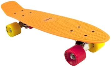 Sports Kinder Skateboard Funboard Neon Orange Bunte Räder Größe 55cm ABEC 7 Kugellager