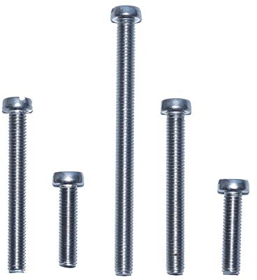 Zylinderschrauben mit Schlitz Stück Schlitzschrauben DIN 84 aus A2 Edelstahl rostfrei, Maschinenschraube mit Vollgewinde - ISO 1207