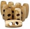 BOTIBOTON - 12 natürliche Holzknöpfe für Mantel, Jacke, Nähzubehör oder Bastelarbeiten - 2 Modelle (Horn und Fass) - 4 Größen - naturfarben, zwei Löcher - Hergestellt und versandt aus Spanien