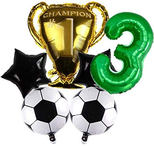 DIWULI Fussball Geburtstag 3 Jahre - Fussball Luftballons