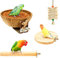 NC Vogelnest-Set aus natürlicher Kokosnuss, toller Vogelspielplatz, Vogelkäfig-Zubehör, Vogelspielzeug inklusive Sitzstangen für Vögel, Vogelsitzbrett, Vogel-Kauspielzeug für Wellensittiche, Nymphe