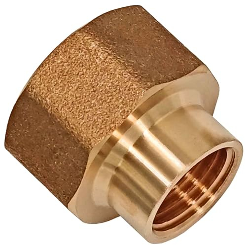 MegaHaustechnik Reduzier Muffe Verbinder Kupplung aus Messing 1 1/4 x 3/4 Zoll IG x IG reduziert Innengewinde Innendurchmesser 39 x 24 mm Gewinde Fitting Trinkwasser geeignet Reduzierung Rohr Stück