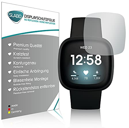 Slabo 4 x Displayschutzfolie kompatibel mit Fitbit Sense | Fitbit Versa 3 Displayschutz Schutzfolie Folie No Reflexion | Keine Reflektion MATT