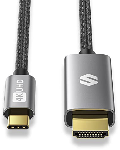 Silkland 4K USB C auf HDMI Kabel 1M, (Thunderbolt 4/3 Kompatibel) USB C to HDMI Kabel für iPhone 16 15/Pro/Pro Max/Plus, MacBook Pro/Air, iPad Pro/Air/Mini, Galaxy S8-S24, Pixelbook, Dell XPS