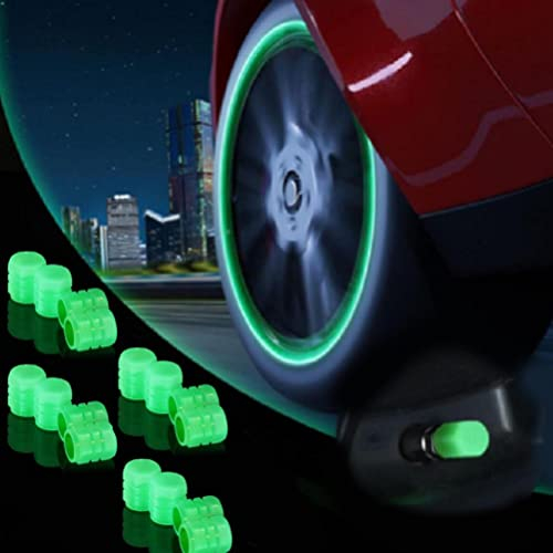 Ventilkappen Auto, Universelle Fluoreszierende Autoreifen-Ventilkappen Reifen Ventilkappen Ventilschaftabdeckung Leuchtende Stem Autos, Lastwagen, Motorräder, Fahrräder, 16