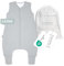 emma & noah Baby Schlafsack mit Füßen 1.0 TOG, Ganzjahres Schlafsack mit Beinen für den Frühling, Sommer und Herbst, 100% Bio-Baumwolle, Oeko-TEX Zertifiziert (Essential Grau, 90 cm)