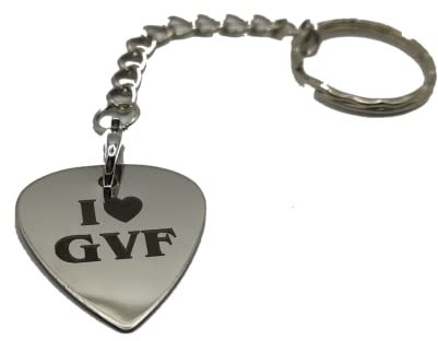 Stainless Steel Plectrum - I heart GVF Keychain for fans of Greta Van Fleet