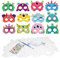 YOLOUP 24 Stück Monster Masken Bemalen Set Monstrum Masken Basteln Monster Halbmasken Ausmalen Blanko Papiermasken für Kinder Jungen Mädchen