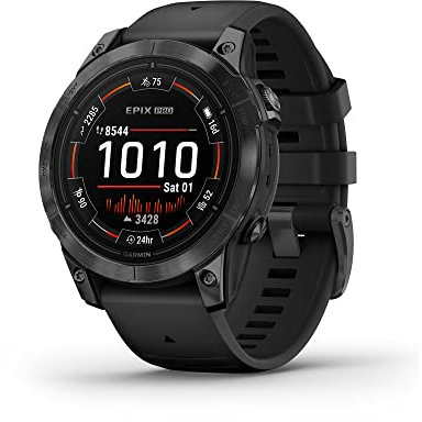 Garmin epix Pro (Gen 2), 47 mm, smartwatch ad alte prestazioni, tecnologia di allenamento avanzata, torcia integrata, grigio ardesia con cinturino nero