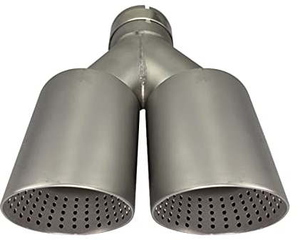 63mm Auspuffspitzen Auspufftopf Edelstahl und Frost mit Löchern Auto End Endschalldämpfer, Einlass 2,5 Auslass 3,5