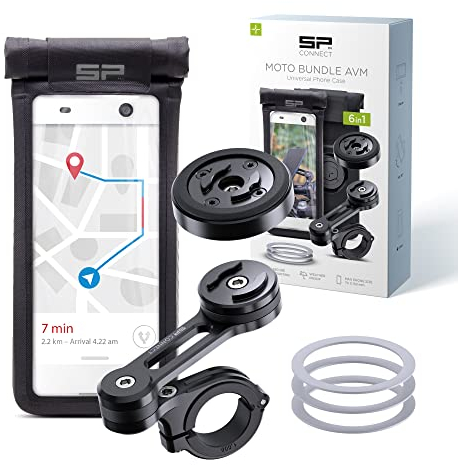 SP CONNECT Moto Bundle II mit Anti Vibration Module | SPC+ | Universal Phone Case SPC+ M | Universal Handyhalter für Motorrad Bike Moped Roller | Gadget Halterung für Navi