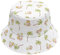 ZLYC Unisex Blumen Pflanze Regenwald-Druck Leinwand Sonnenhut Strandhut Fishermütze(Kokosnuss Weiß)