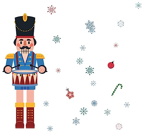 Autocollant Mural Soldat Casse-noisette à Décoller Et à Coller Décorations de Noël pour à Coucher Fête
