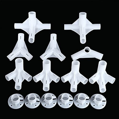 15 Stück Zelt-Ersatzteile, Zelt-Eckverbinder für 3 x 6 m Pavillon, Markise, Zelt, Eck-Mittelverbinder, Füße 25/19 mm, Standard