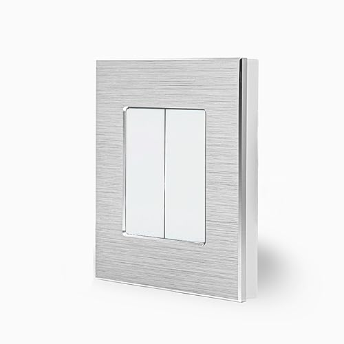 Luxus-Time doppel Blindabdeckung im einfachem Alurahmen in weiß Blinddose Blindblende versachlusskappe Steckdose Unterputz einbau 1/2 Module leere Blende