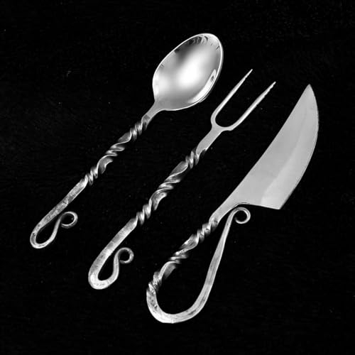 Mittelalter Besteck Set, handgeschmiedet Mittelalter Essbesteck 4210