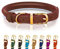 Hundehalsband aus gerolltem Leder - Leder Welpenhalsbänder für kleine Hunde Katzen - Runde Hundehalsbänder für mittelgroße Hunde - Weich Gepolstert (20-28cm, Braun)