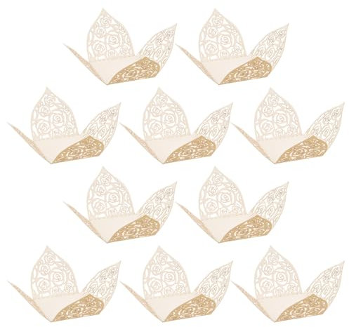TOVINANNA 50pcs Decorative Rose Gold Muffin Cups Cupcake Liners Wedding Party Chocolate Trays