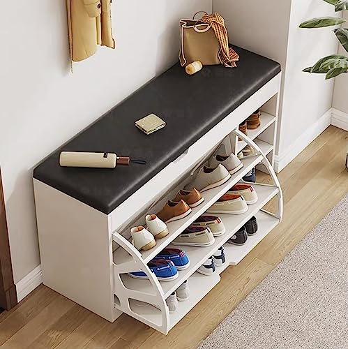 KAZUP Schuhschrank – Modernes Organizer-Element mit Klapptüren für Eingangsbereich, Flur, Schlafzimmer und Wohnzimmer – stilvolle Schuhregalbank