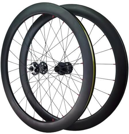 DYSY 700C Carbon Rennrad Laufradsatz, 38MM/50MM Felge Scheibenbremse Vier Lager 24H Speichen MTB Räder 1720 G for 7/8/9/10/11S-Kassettenreifen 23C-38C (Size : 50MM)